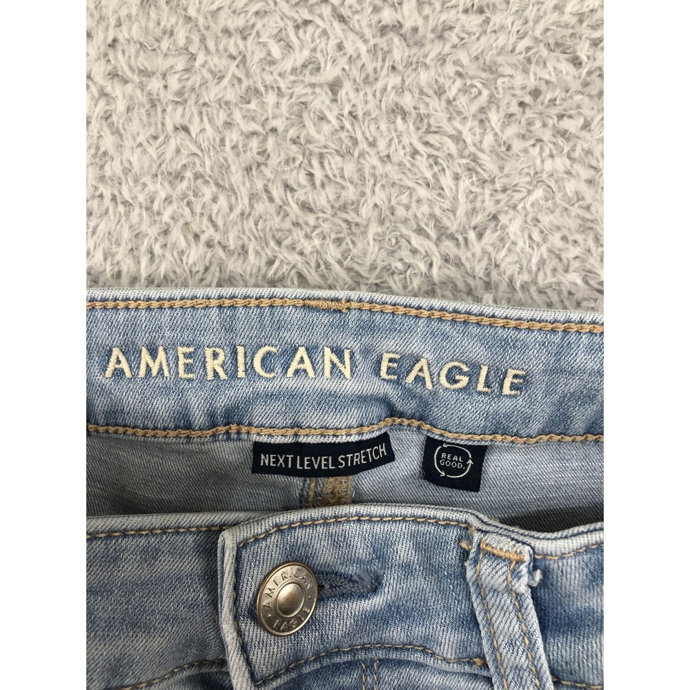 American Eagle Jeans Womens 8 (28x31) Super High Rise Flare Distressed - Picture 3 of 10